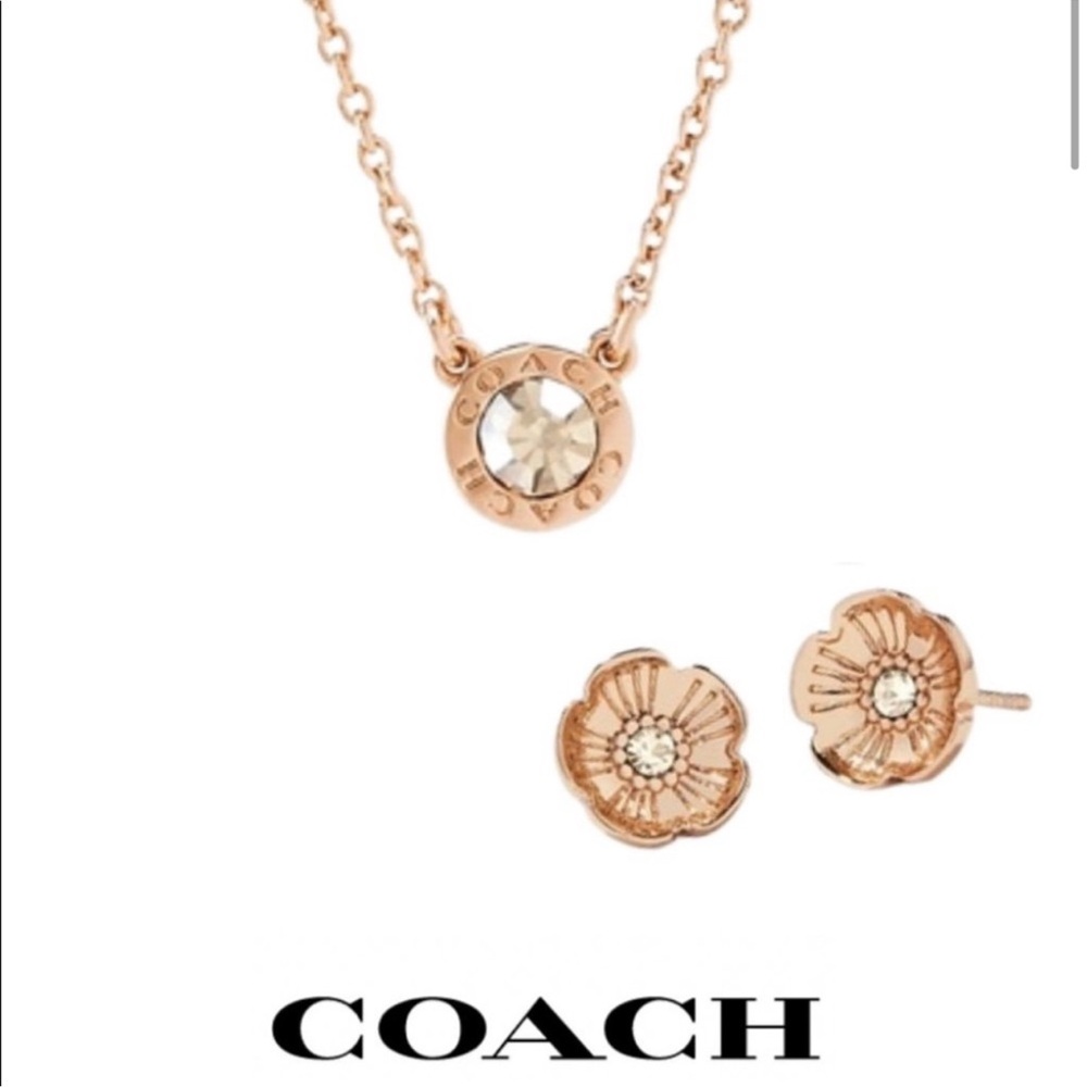 Coach Open Circle Necklace and Stud Earring Set - Picture 11 of 13